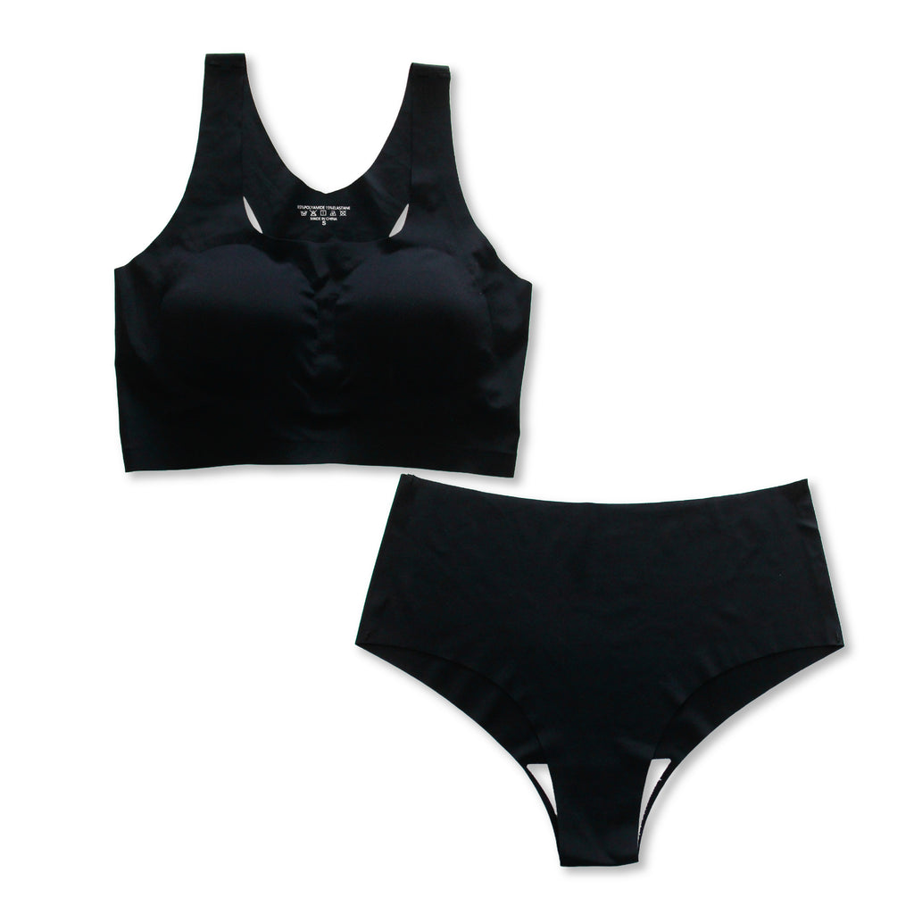 CONJUNTO TOP ESCOTE RECTO Y UNDI ALTO